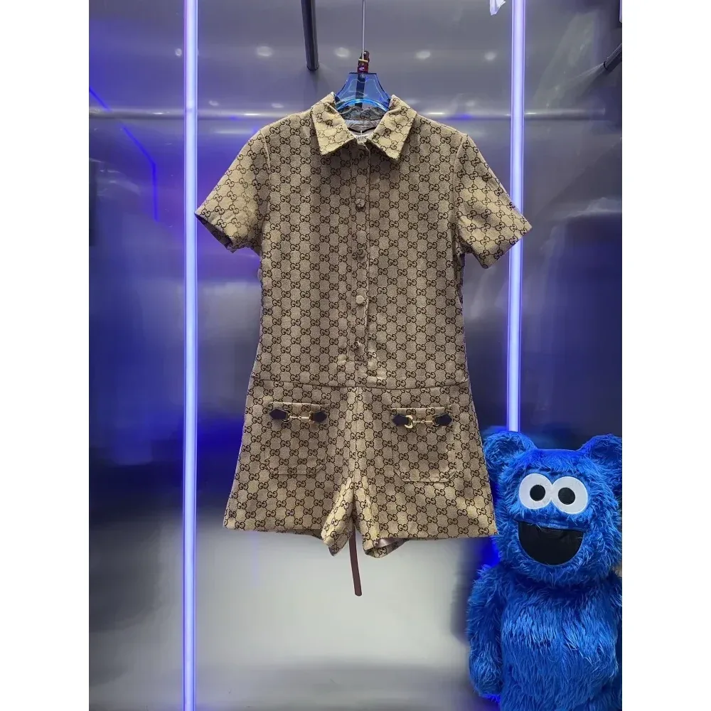 Gucci GG Supreme Beige Romper