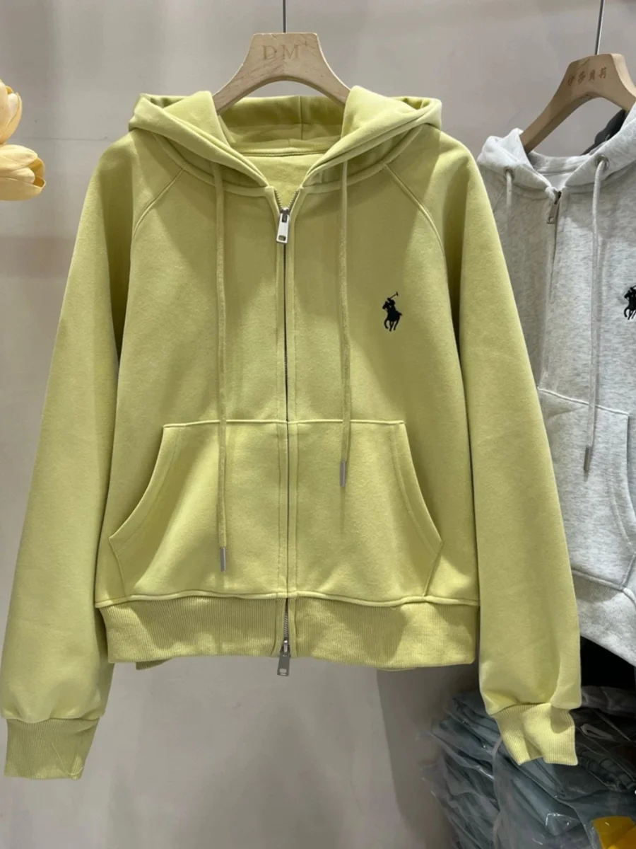 Polo Ralph Lauren Classic Logo Zip-Up Hoodie Pale Yellow